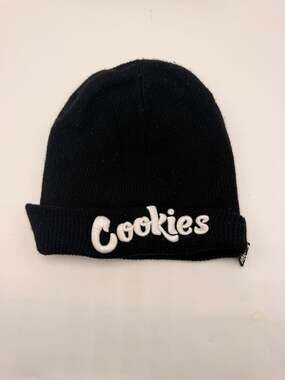 Cookies Original Logo Embroidered Knit Beanie Black/White